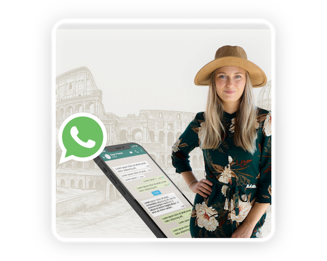 Lucie a WhatsApp kontakt pro zákazníky průvodce po Římě.