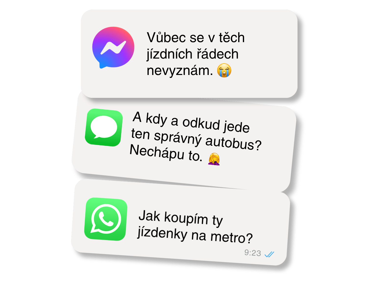 Zprávy: Vůbec se v jízdních řádech nevyznám. Kdy a odkud jede správný autobus? Jak koupím jízdenky na metro?