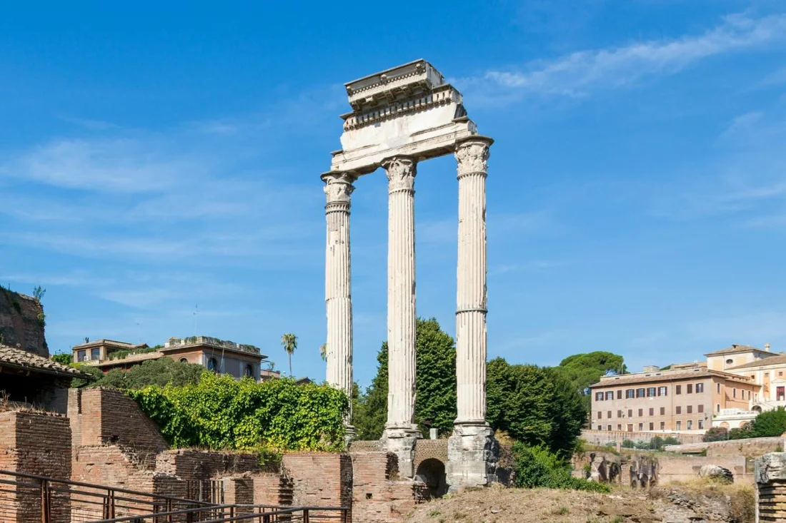 Chrám Castora a Polluxe | Forum Romanum, Řím Chrám Castora a Polluxe – Forum Romanum v Římě, místo v interaktivní mapě