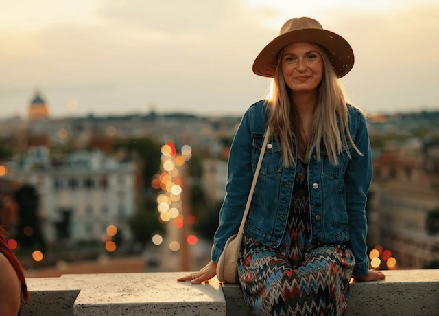 Lucie Strnadová na vyhlídce Pincio v Římě