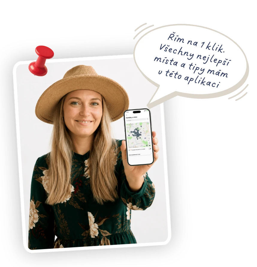 Lucie s online průvodcem po Římě a mobilní aplikací